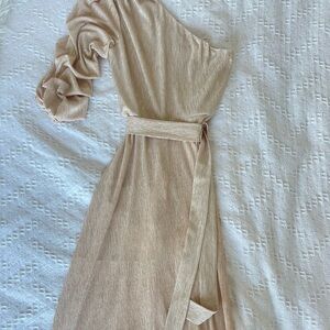 Alice and Olivia gold dress